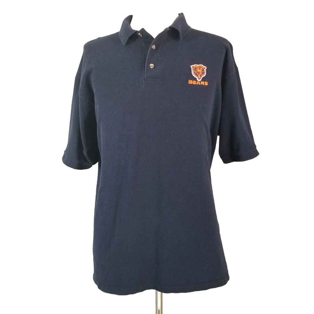 NFL Chicago Bears polo shirt men's XL extra large Blue cotton short sleeve